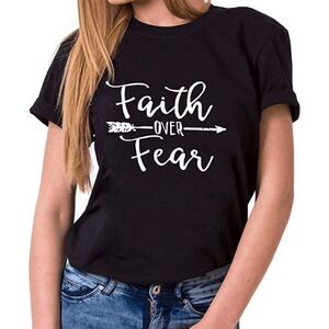 FAITH OVER FEAR CREWNECK SHORT SLEEVE T-SHIRT